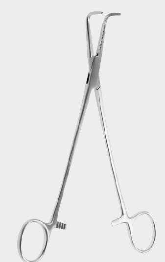 Кровоспинний затискач ГАЙСА (HEISS), вигнутий під кутом 90º, 20 см (cm)